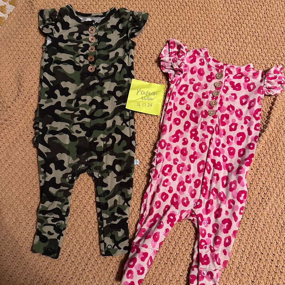 Two bamboo posh peanut outfits. Cute with ruffles